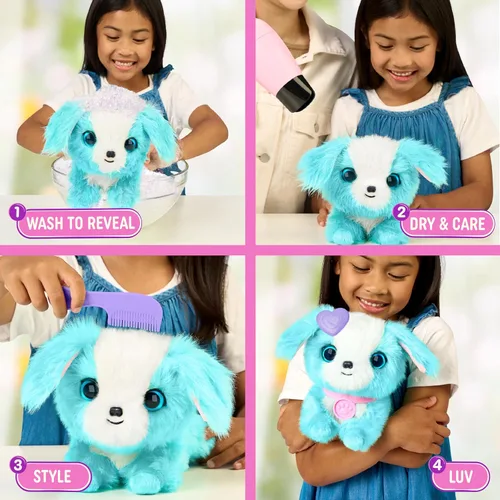 Miniatura 3 de SCRUFFALUVS Blue Surprise Pet, juguetes de peluche misteriosos, animales de peluche, lava para revelar 1 de 3 mascotas de rescate: cachorro, conejo