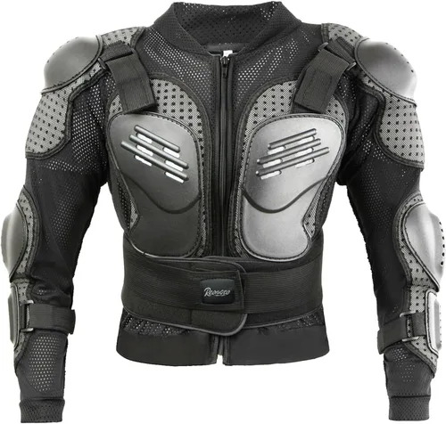 Miniatura 9 de Reomoto Chaqueta de motocicleta para niños, equipo de motocross, chaqueta de armadura de cuerpo completo para ciclismo, MTB, ATV, patinaje, esquí