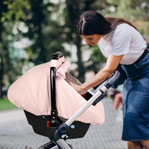Miniatura 7 de Hooyax Funda de asiento de automóvil de muselina para bebé, toldo transpirable y de privacidad con 3 modos, fácil de instalar y embalaje en caja