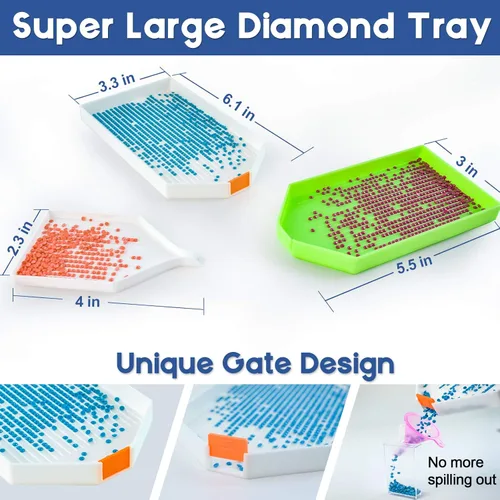 Miniatura 3 de Suptikes 110 herramientas y accesorios de pintura de diamante con 44 ranuras para pintura de diamante para adultos o niños, se aplica a pintura