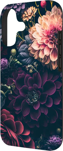 Miniatura 2 de Dahlia Flower Moody Dark Floral Pink and Purple Pattern Case for iPhone 17