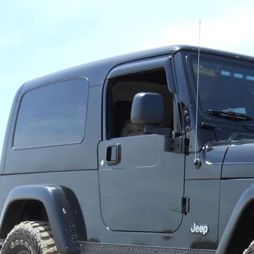 Miniatura 2 de Deflectores de ventilación de viento para ventana lateral para Jeep Wrangler (TJ) 1997-2006 de 2 puertas, 2 piezas de cinta de canal exterior