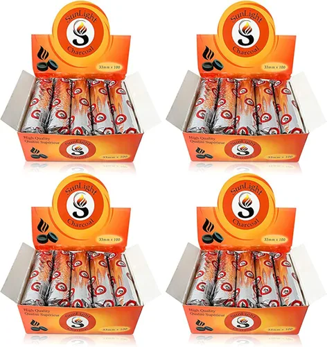 Pastillas de carbón Sunlight® para incienso – Pastillas de carbón de encendido rápido – Discos de carbón ligeros – Rollos de quemador de resina de