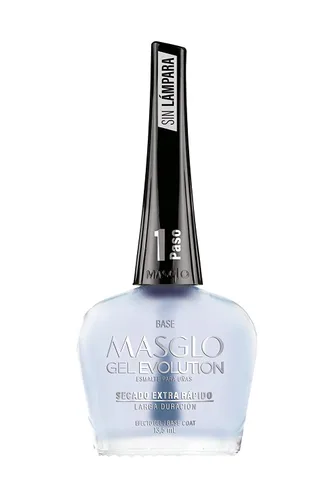 Miniatura 3 de MASGLO GEL EVOLUTION - Esmalte de uñas efecto gel, sin lámpara UV/Led, duración hasta 12 días, 3 unidades, base, esmalte expresiva, brillo - Efecto