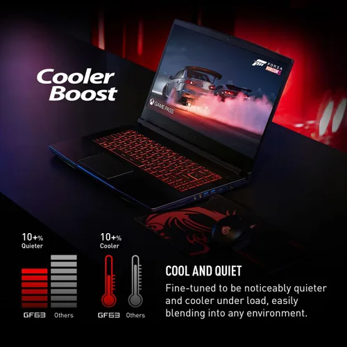 Miniatura 3 de msi Portátil para juegos GF63 delgado, pantalla FHD de 15.6 pulgadas, 144 Hz, Intel Core i5-12450H de 12ª generación, NVIDIA GeForce RTX 4050, 16 GB