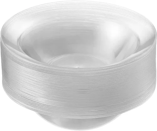 Miniatura 8 de Pack de 40 tazones desechables de helado y postre de plástico duro transparente de 5 onzas, de peso pesado y clase premium
