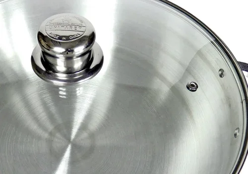 Miniatura 3 de Uniware Caldero de aluminio de calibre pesado con tapa de vidrio, plata, 2 cuartos