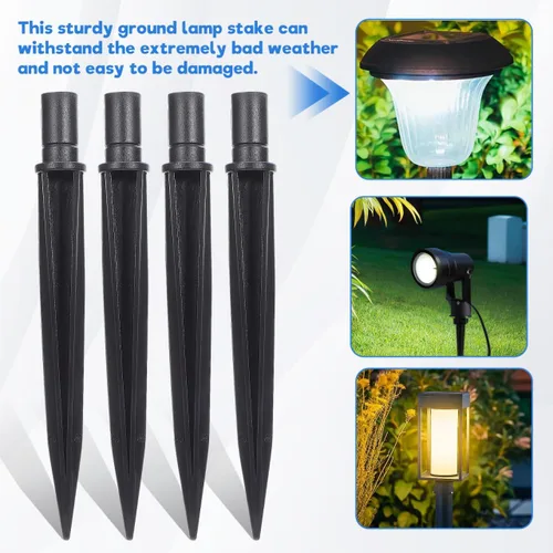 Miniatura 2 de Angoily 25 estacas de luz solar, 5.5 x 0.55 pulgadas, estacas de repuesto de luz, para Halloween, para iluminación de jardín, paisaje, patio
