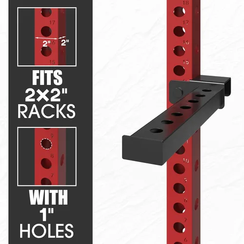 Miniatura 2 de Mikolo Agarres de seguridad, brazos de apoyo - Se adapta a tubo de 2" x 2", con agujero de 1" para estante de sentadillas y estante de potencia
