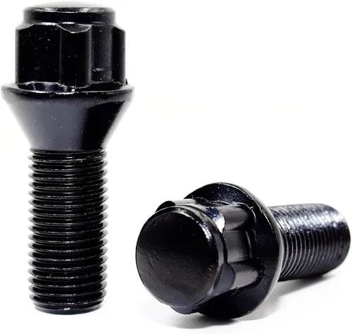 Miniatura 2 de Veritek - Juego de 4 cerraduras para pernos de rueda negros de 0.551 x 0.049 in, asiento cónico de 1.102 in de longitud para BMW Mini Factory OEM