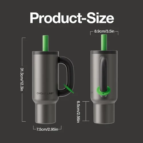 Miniatura 6 de CHAKO LAB BaWang 33oz Insulated Titanium Tumbler with Handle and Straw Premium Matte Finish Leakproof Water Bottle Cup Holder Friendly Travel