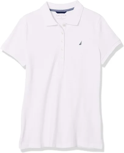 Miniatura 5 de Camiseta de polo Nautica para mujer, de manga corta, 5 botones, transpirable, 100% algodón