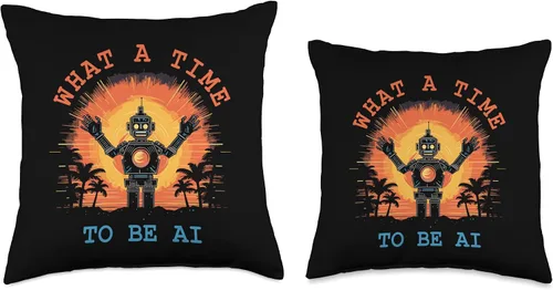Miniatura 3 de Software Developer AI Nerds Geek Humor artifical What a time to be AI-Python Artifical Intelligence Nerd Throw Pillow, 16x16, Multicolor