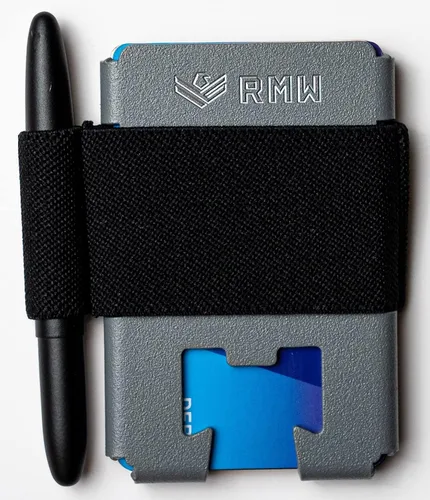 Miniatura 9 de Rugged Material Cartera minimalista - Tarjetero de bolsillo frontal con bloqueo RFID - Cartera delgada táctica de metal para hombre