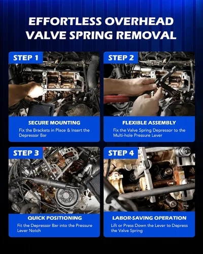 Miniatura 4 de Orion Motor Tech Compresor de resorte de válvula, herramienta universal de extracción y instalación de resorte de válvula de motor OHV OHC
