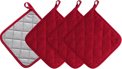 Miniatura 6 de Juego de soportes para ollas de cocina resistentes al calor, juego de agarraderas de algodón puro, salvamanteles, posavasos grandes, almohadillas