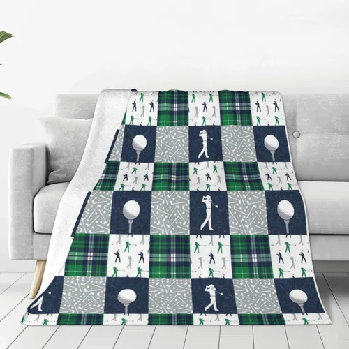 Manta de golf de forro polar suave, ultra cálida, manta de franela de felpa para cama, viajes, sofá, oficina, hogar, regalos ligeros para mujeres y
