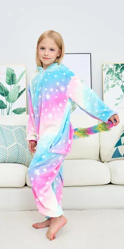 Miniatura 4 de Pijama de unicornio unisex para niños, enteritos para disfraz, Halloween
