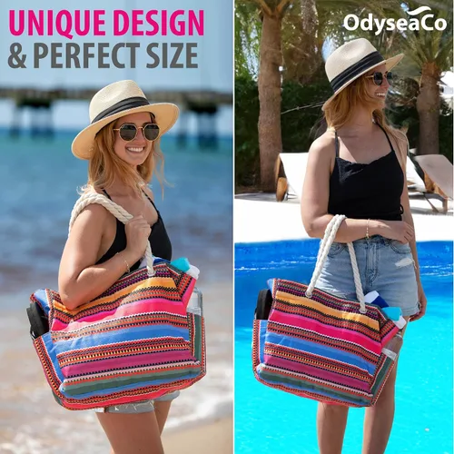 Miniatura 3 de Odyseaco bolsa de lona impermeable para playa. Tamaño grande