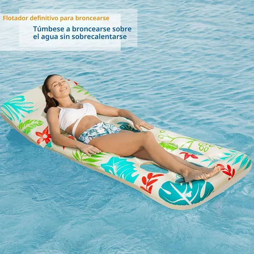 Miniatura 7 de Jasonwell Flotador Inflable de Piscina para Adultos - Flotadores de Piscina Silla Flotante Balsa con Respaldo Ajustable Portavasos Flotador de Agua