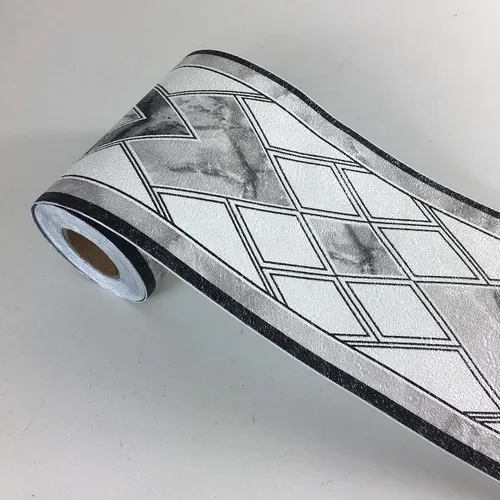 Miniatura 6 de Papel tapiz decorativo 3D impermeable, para decorar el borde del baño, la cocina, la encimera del salpicadero, 4 x 16.4 pies (estilo 1)