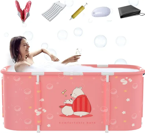 Miniatura 6 de Bañera portátil para cabina de ducha, bañera plegable grande de 47 pulgadas para adultos, bañera japonesa plegable independiente para baño familiar