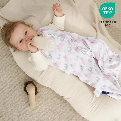 Miniatura 4 de PHF Saco de dormir de algodón 100% orgánico para bebé, manta vestible para bebé de 0 a 6 meses, saco de dormir infantil con cremallera de 2 vías