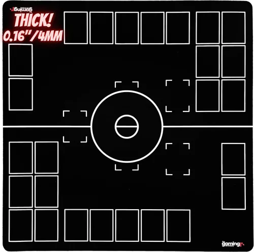 Miniatura 8 de The Gaming Mat Company Tapete de juego compatible con 2 jugadores para cartas de Pokémon: 28.35 x 28.35 x 0.08 pulgadas, tapete de batalla blanco