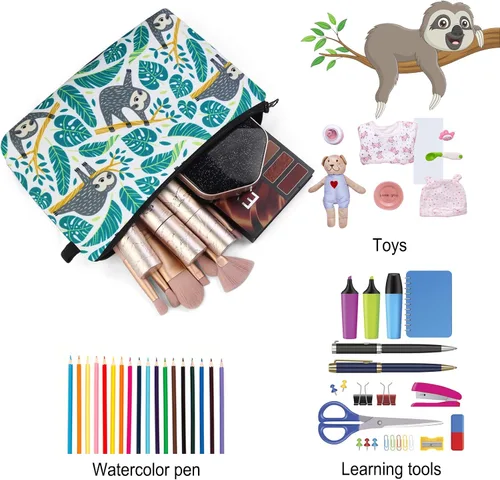 Miniatura 4 de MAGEFY Bolsa de maquillaje pequeña impermeable, bolsa de cosméticos portátil de viaje con cremallera, bolsa de maquillaje ligera