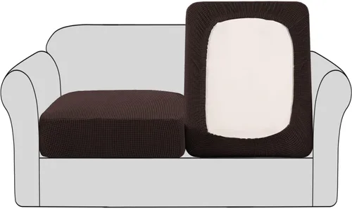Miniatura 38 de H.VERSAILTEX - Fundas elásticas para cojín de sofá individual, fundas de asiento para silla de sofá, protector de cojín con tejido jacquard de sarga