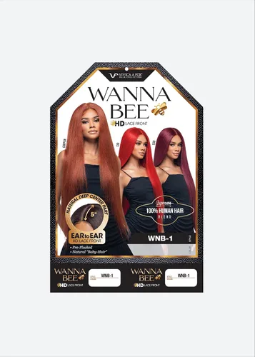 Miniatura 6 de Vivica A. Fox WNB-1, mezcla de cabello humano, peluca de encaje frontal, color 1, negro azabache