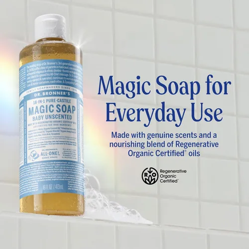 Miniatura 2 de Dr. Bronner Jabón líquido puro de Castilla (16 oz, para bebé, sin perfume)