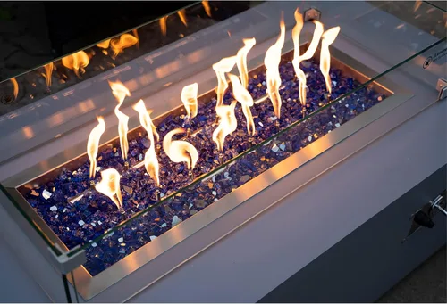 Miniatura 91 de Stanbroil - Vidrio de fuego de 10 libras – Cristal de fuego templado reflectante de 1/2 pulgada para chimenea de hoguera, azul Pacífico reflectante