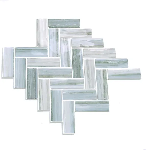 Miniatura 3 de Tilingview 10 piezas de azulejos de pelar y pegar para salpicaduras de cocina, diseño de tiras, azulejos de vinilo autoadhesivos, adhesivo de pared