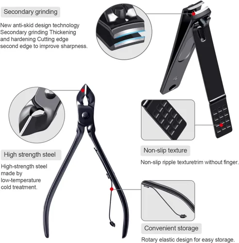 Miniatura 2 de FIXBODY Cortaúñas para hombres, kit de aseo de uñas, kit de manicura de regalo para hombres, juego de cortaúñas para mujeres, cortaúñas y cortaúñas
