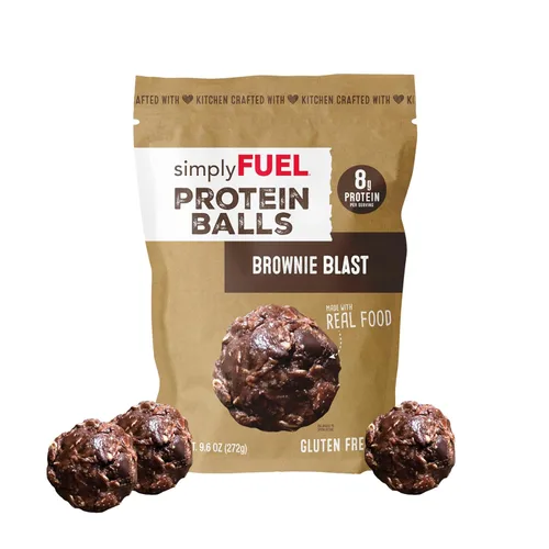 Miniatura 8 de simplyFUEL - Bolas de proteína de alimentos integrales con probióticos, bocadillos de chocolate y almendras y coco, 0.28 oz de proteína, bolas