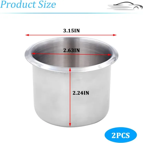 Miniatura 2 de Zpana Soporte para bebidas para taza de automóvil, 2 piezas de acero inoxidable de 2.24 pulgadas, soporte para botellas de agua, soporte
