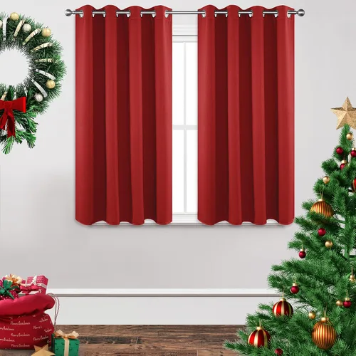 Miniatura 91 de Joydeco - Juego de 2 paneles de cortinas opacas de 63 pulgadas, 2 cortinas largas con aislamiento térmico burg, cortinas de oscurecimiento
