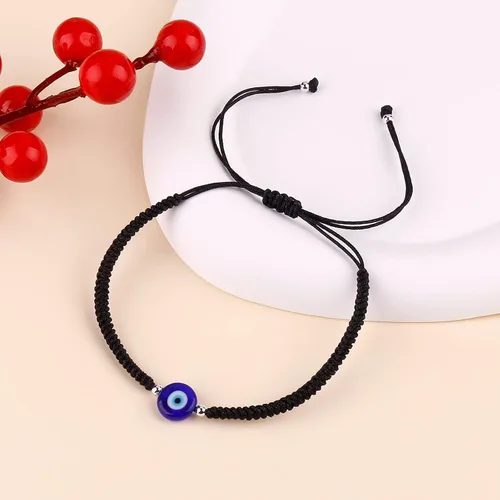 Miniatura 8 de Paquete de 2 pulseras hechas a mano con cuerda roja contra el mal de ojo, pulsera de joyería de ojo azul para mujeres, hombres, adolescentes