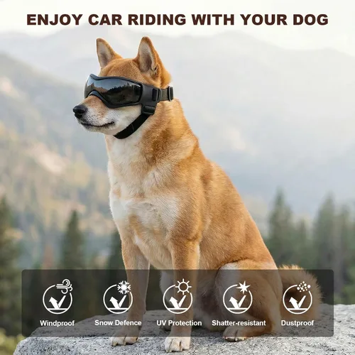 Miniatura 5 de Ownpets - Gafas para perros, gafas de protección UV, protección contra la nieve, protección contra el viento, protección contra el polvo con correa