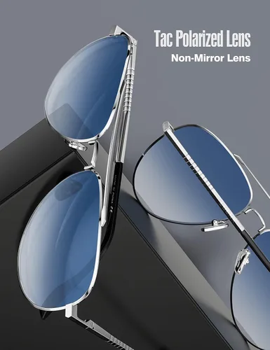 Miniatura 4 de LUENX, Aviator - Gafas de sol polarizadas, para hombres y mujeres, protección UV 400, con funda 60MM