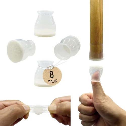 Miniatura 10 de Protectores de suelo de silicona extra pequeños para patas de silla con fieltro, se ajustan de 19/32 a 15/16 pulgadas, tapas de silicona para patas