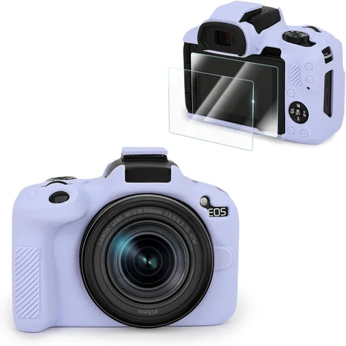 Miniatura 15 de VOVMOEYA Compatible con Canon EOS R50 - Kit de accesorios para funda de cámara [con 2 películas LCD templadas], funda protectora de silicona EOS R50