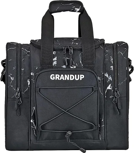 GRANDUP - Bolsa para bola de bolos de una sola bola - Accesorios de bolos negros, bolsa tipo bandolera con soporte acolchado para bola - Se adapta a