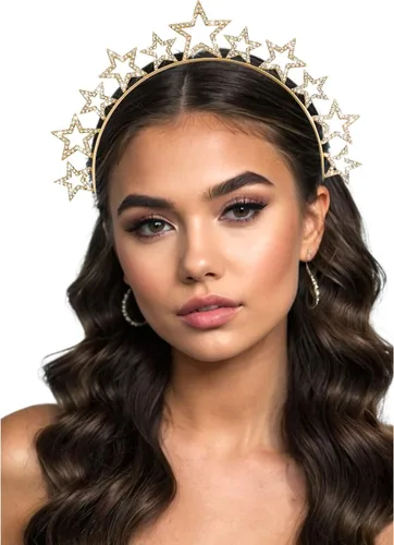 Miniatura 10 de Halo Crown Stars Rhinestone Crown Headbands Goddess Headpiece Crystal Halo Headbands