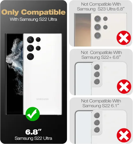 Miniatura 2 de Dexnor Funda para Samsung Galaxy S22 Ultra, [Protector de pantalla integrado y soporte] Protección de grado militar resistente de trabajo pesado a