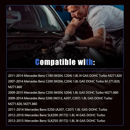 Miniatura 3 de AUCERAMIC Juego de juntas de culata de motor compatible con Mercedes Benz M271 C180 C200 C250 E200 E250 SLK200 SLK250 W204 C204 W212 1.8L Gas Dohc