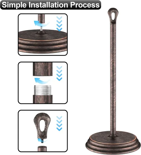 Miniatura 5 de KASUNTO Soporte de papel higiénico con soporte de papel higiénico resistente al óxido, soporte de metal para baño, soporte de rollo de papel de seda