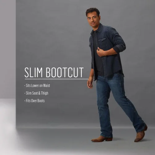 Miniatura 5 de Wrangler - Jeans entallados de estilo retro y corte bota para hombres