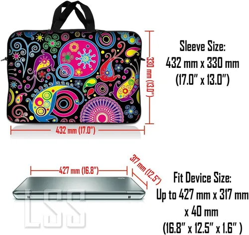 Miniatura 3 de Laptop Skin Shop - Funda de neopreno para portátil de 16 a 17,4 pulgadas, con asa, diseño artístico
